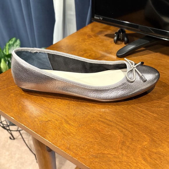 New Step Flex Dark Silver Alaea Ballet Flats with Bow, 9M - Picture 2 of 6